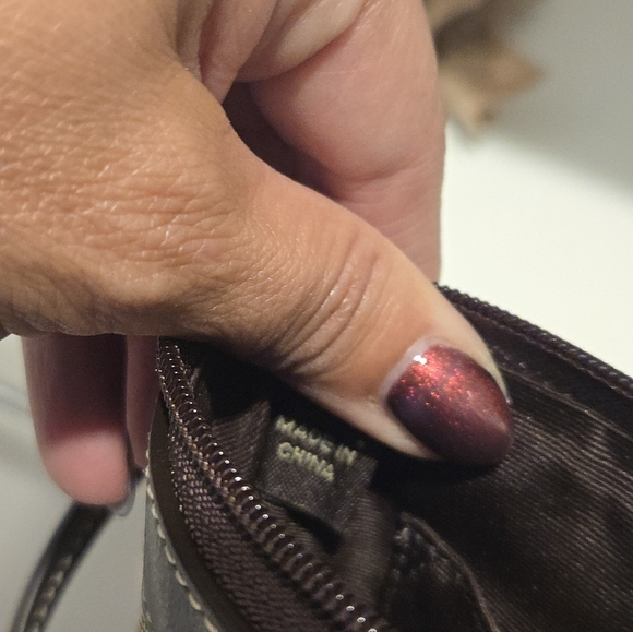 Coach Signature Pleated Wristlet (NWT)canvas w Leather Trim Brown - Picture 16 of 16